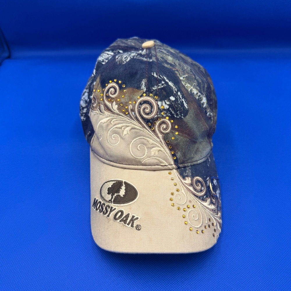 Mossy Oak Camo Rhinestone Fishhook Baseball Cap Camouflage Country Girl Bling
